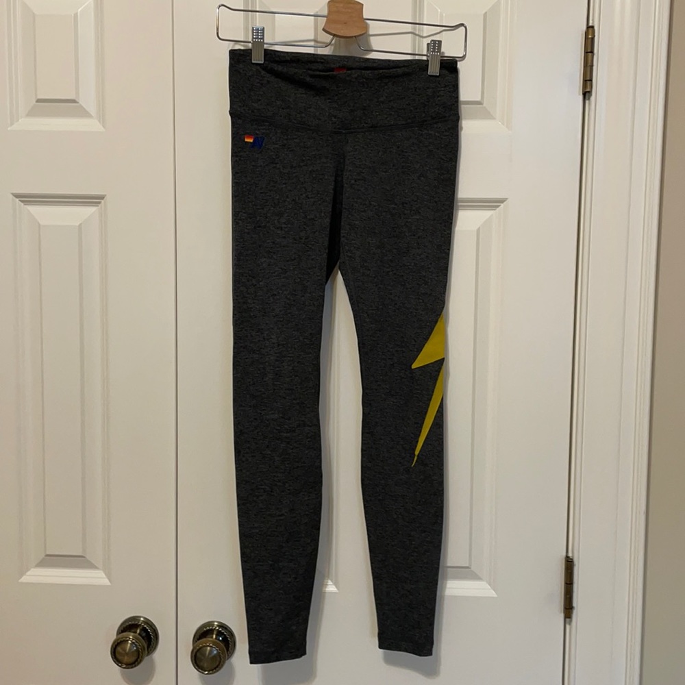 Aviator Nation leggings with bolt decal